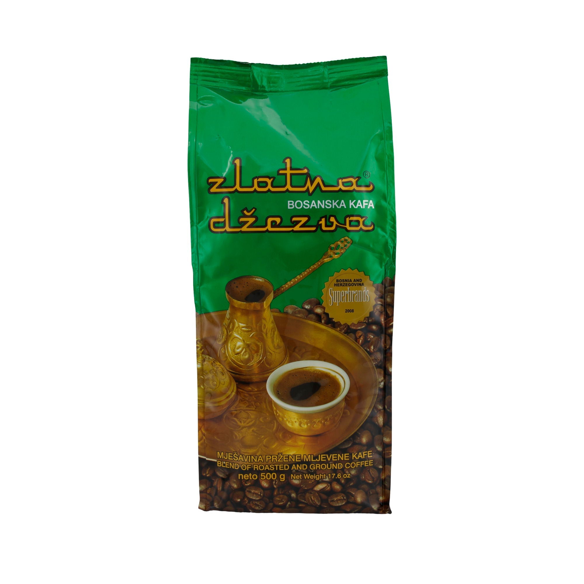 Bosnischer Kaffee Zlatna Džezva | Traditioneller gemahlener Kaffee | Geröstet | 500 g VISPAK